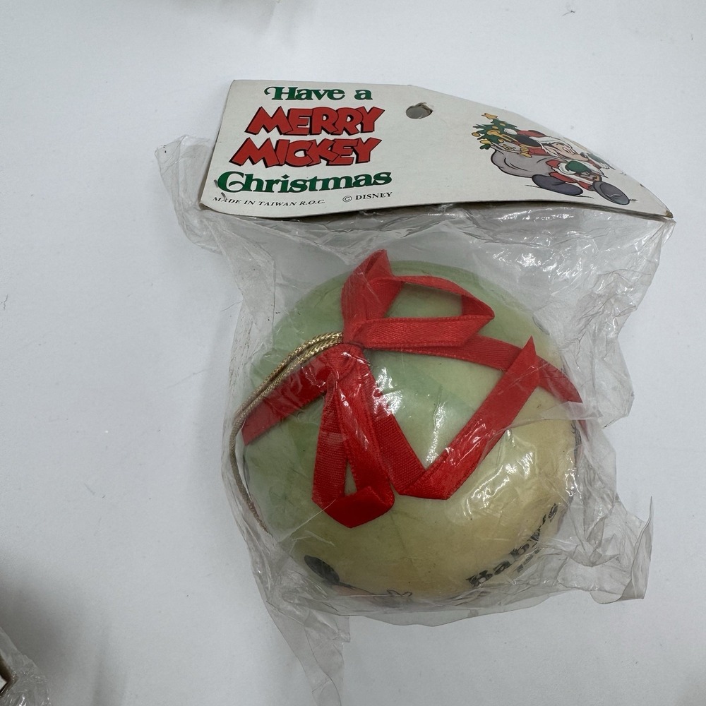 Vintage Disney Baby's 1st Christmas Ornament Lot 9 Mickey Minnie NOS Taiwan - Picture 15 of 16